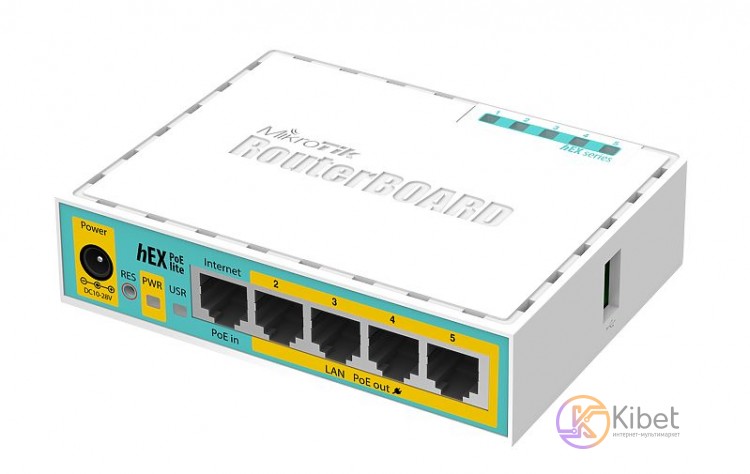 Роутер MikroTik hEX PoE lite (RB750UPr2), 5 LAN 10 100Mb