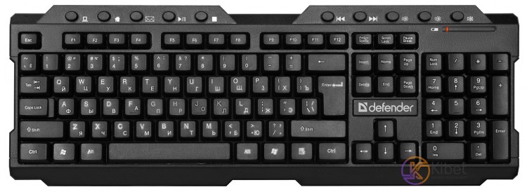 Клавиатура беспроводная Defender Element HB-195, Black, USB, мембранная, 1xAA (4