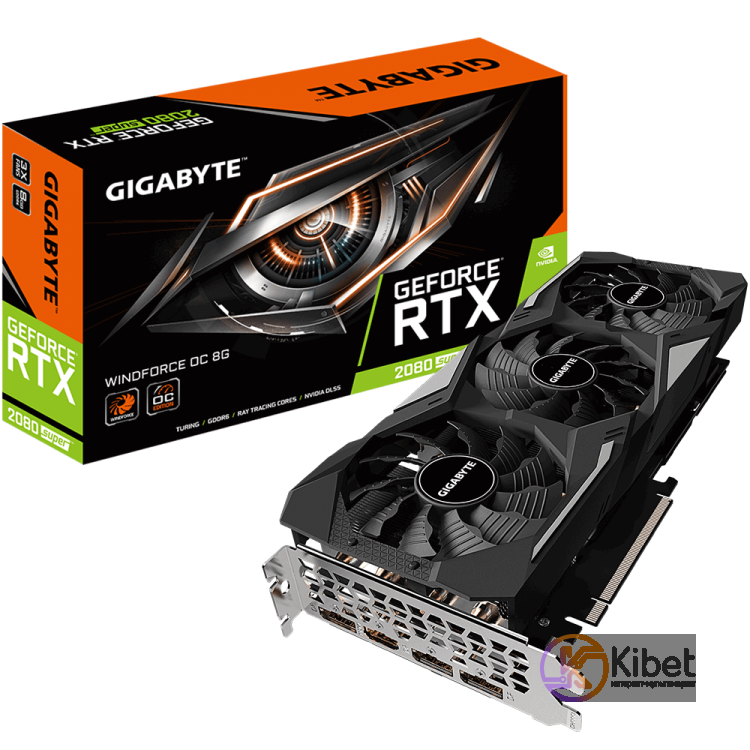 Видеокарта GeForce RTX 2080 SUPER, Gigabyte, WINDFORCE OC, 8Gb DDR6, 256-bit, HD