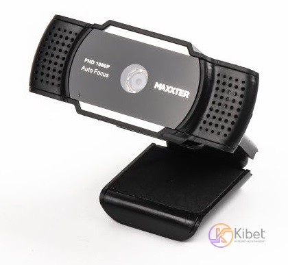 Веб-камера Maxxter WC-FHD-AF-01 Black, 1.3 Mpx, 1920x1080, Auto-Focus, USB 2.0,