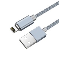 Кабель USB - Lightning, Hoco Magnetic adsorption charged, 1M, U40A, Metal Grey