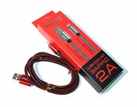 Кабель USB - microUSB, Red, 1 м, Voltex, алюминевые коннектора, Mettal, 2A