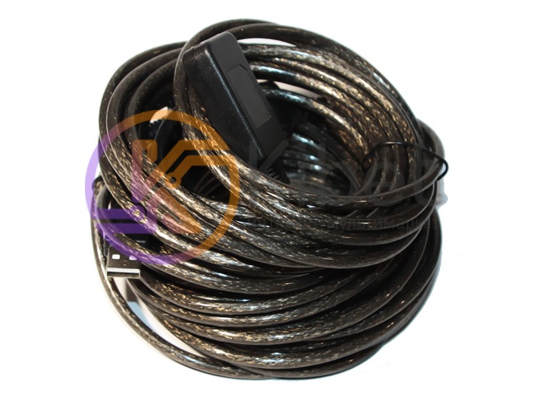 Активный кабель-удлинитель USB 2.0 - 15.0м AM AF прозрачный с чипом (YT-AECWC AM