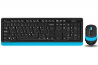 Комплект A4tech Fstyler FG1010, беспроводной, клавиатура+мышь, Black+Blue, USB