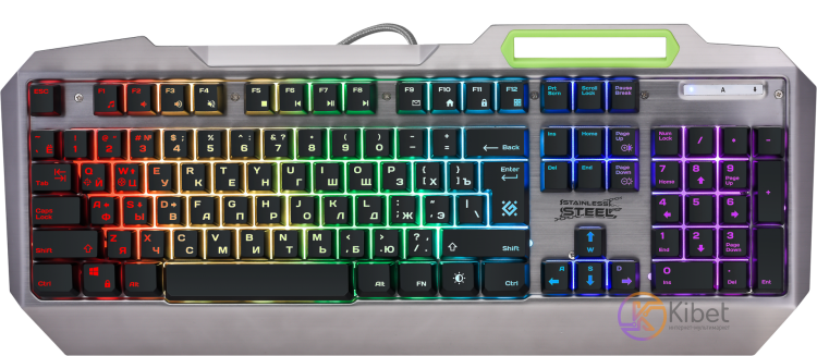 Клавиатура Defender Stainless GK-150DL Steel RGB, USB, стандартная (45150)