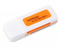 Card Reader внешний Merlion CRD-5BL, M2 microSD SDHC, Orange