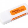 Card Reader внешний Merlion CRD-5BL, M2 microSD SDHC, Orange