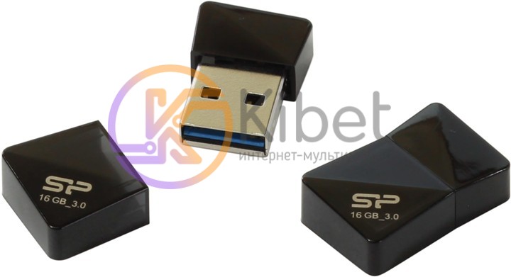 USB 3.0 Флеш накопитель 16Gb Silicon Power Jewel J08 Black 70 25Mbps SP016GB