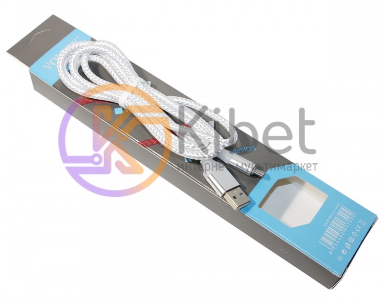 Кабель USB - microUSB, White, 1,5 м, Voltex Long , алюминевые коннектора, 2A