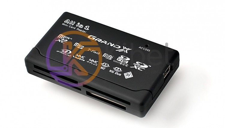 Card Reader внешний Grand-X All-in-One 64Gb to 2Tb SDXC (CRX05Black)