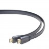 Кабель HDMI - HDMI 3 м Cablexpert Black, V1.4, позолоченные коннекторы, плоский