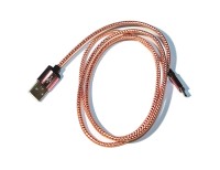 Кабель USB - microUSB, NoName, Gold Pink, 1 м, алюминиевые коннектора, оплетка