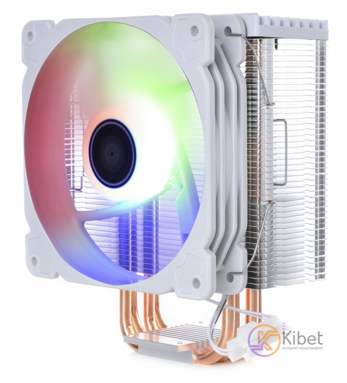 Кулер для процессора Qube QB-OL1000W White, алюминий и медные тепловые трубки, 1
