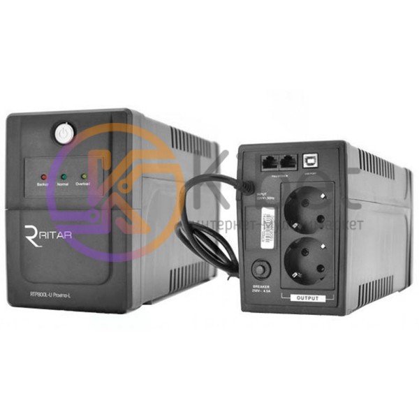 ИБП Ritar RTP850L-U (480W) Proxima-L, LED, AVR, 4st, USB, 2xSCHUKO socket, 1x12V