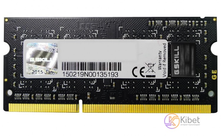 Модуль памяти SO-DIMM, DDR3, 8Gb, 1600 MHz, G.Skill, 1.5V, CL11 (F3-1600C11S-8GS