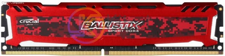 Модуль памяти 8Gb DDR4, 2400 MHz, Crucial Ballistix Sport LT, Red, 16-16-16-39,