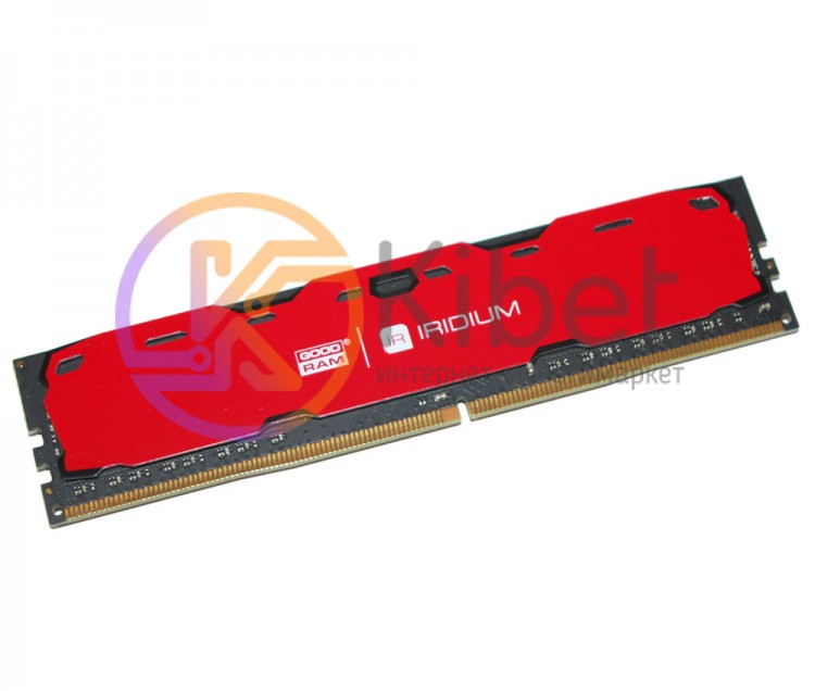 Модуль памяти 4Gb DDR4, 2400 MHz, Goodram Iridium, Red, 15-15-15, 1.2V, с радиат