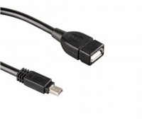 Кабель USB - mini USB 0.1 м Atcom Black, удлинитель, OTG AF mini