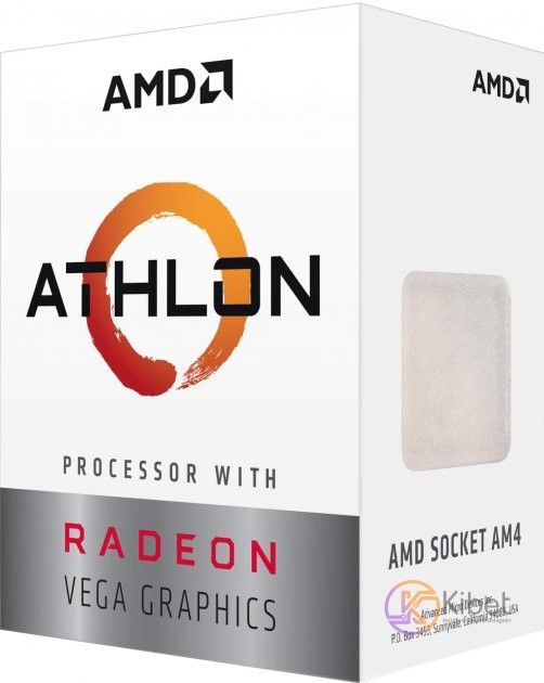 Процессор AMD (AM4) Athlon 220GE, Box, 2x3.2 GHz, Radeon Vega 3 (1000 MHz), L3 4