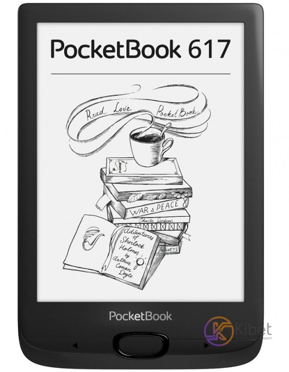 Электронная книга 6' PocketBook 617, Ink Black, WiFi, 758x1024 (E Ink Carta), 51