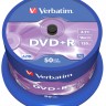 Диск DVD+R 50 Verbatim, 4.7Gb, 16x, Matt Silver, Cake Box (43550)