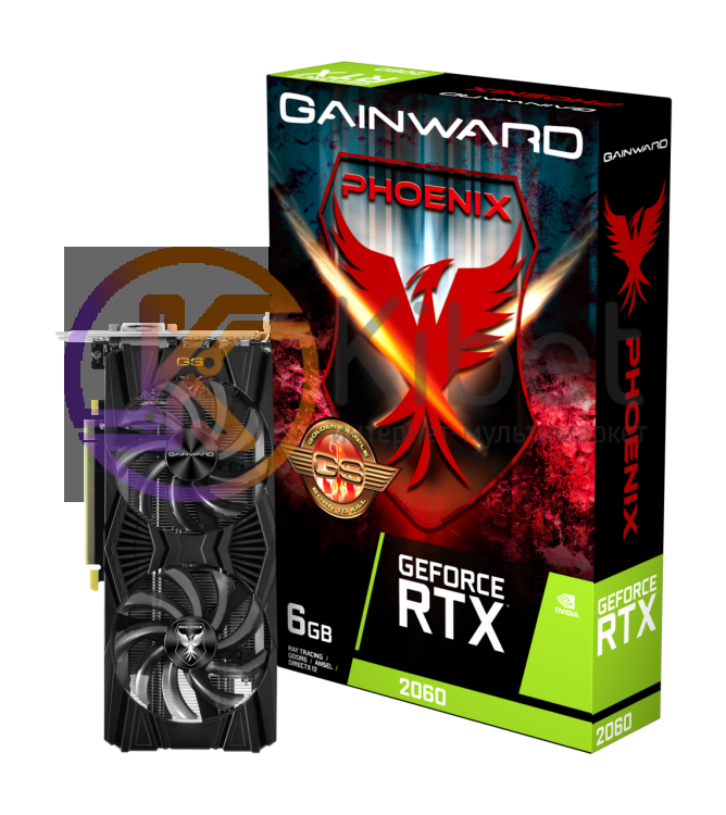 Видеокарта GeForce RTX 2060 OC, Gainward, Phoenix 'GS', 6Gb DDR6, 192-bit, DVI H