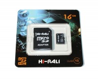 Карта памяти microSDHC, 16Gb, Class10 UHS-I, HI-RALI, SD адаптер (HI-16GBSD10U1-