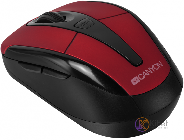 Мышь беспроводная Canyon MSO-W6, Red Black, USB, оптическая, 800 - 1600 dpi, 6 к