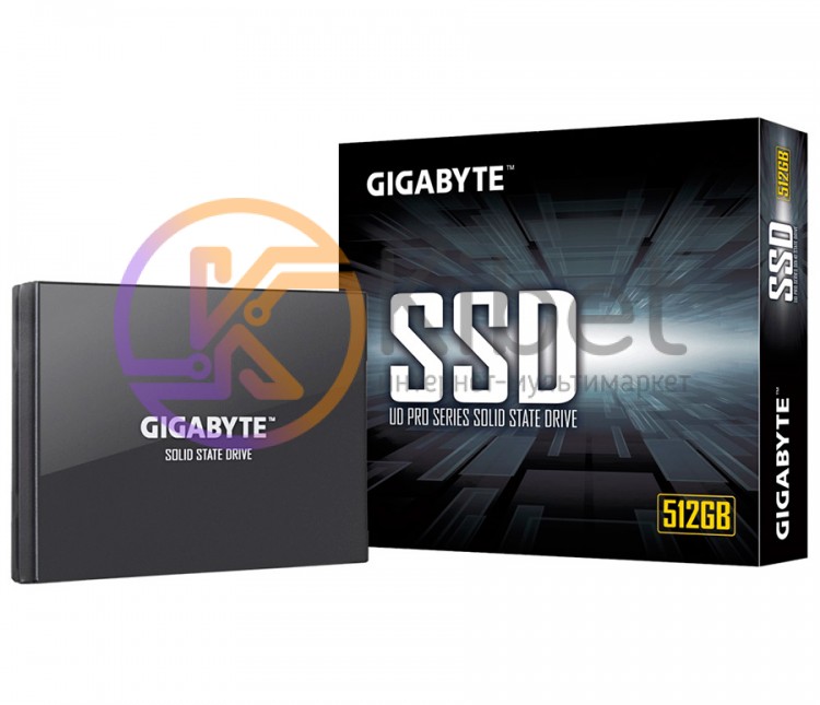 Твердотельный накопитель 256Gb, Gigabyte UD Pro, SATA3, 2.5', 3D TLC, 530 500 MB