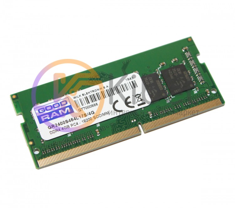 Модуль памяти SO-DIMM, DDR4, 4Gb, 2400 MHz, Goodram, 1.2V (GR2400S464L17S 4G)