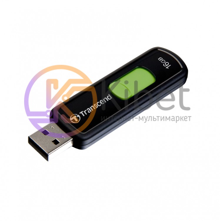 USB Флеш накопитель 16Gb Transcend 500 Black-Green 15 7Mbps TS16GJF500