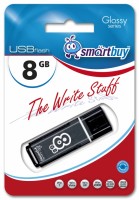 USB Флеш накопитель 8Gb Smartbuy Glossy series Black SB8GBGS-K