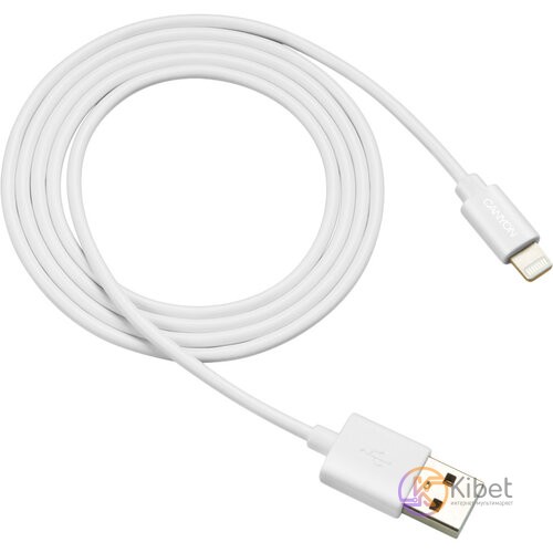 Кабель USB - Lightning, Canyon MFI-1, White, 1 м, 2.4A, Apple MFi стандарт (CN