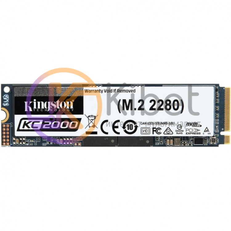 Твердотельный накопитель M.2 250Gb, Kingston KC2000, PCI-E 4x, 3D TLC, 3000 1100