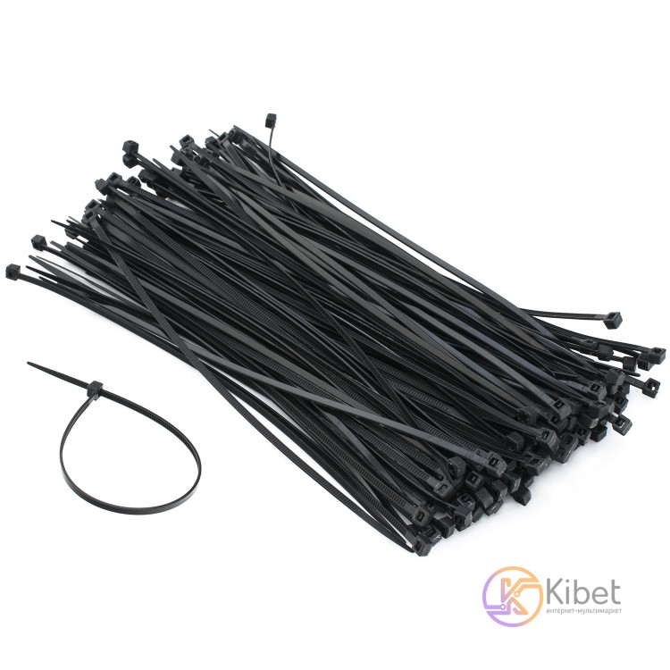 Стяжки для кабеля, 200 мм х 3,6 мм, 100 шт, Black, Patron (PLA-3.6-200-BL)
