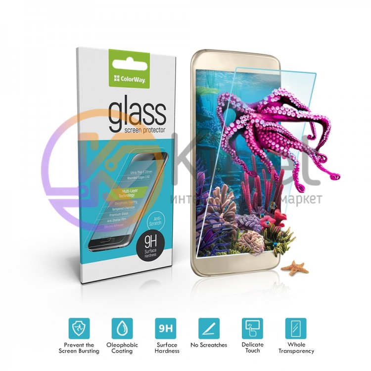 Защитное стекло для HTC One X10 DS, 0.33 мм, 2,5D, ColorWay (CW-GSREHOX10)