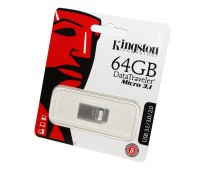 USB 3.1 Флеш накопитель 64Gb Kingston DT Micro 3.1 Metal Silver 100 15Mbps D