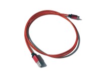 Кабель USB - microUSB, NoName, Gold Red, 1 м, алюминиевые коннектора, оплетка,