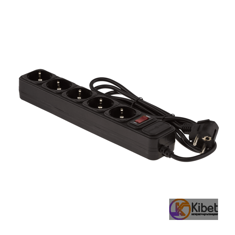 Фильтр сетевой 1.8 м LogicPower LP-X5, Black, 5 x евророзетки, провода 3х0,75 (д