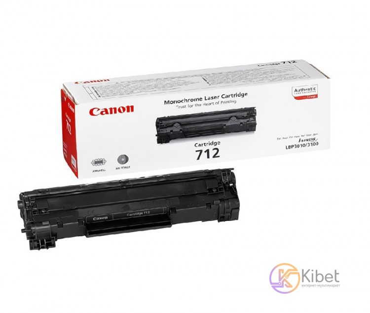 Картридж Canon 712, Black, LBP-3010 3020, 1500 стр (1870B002)