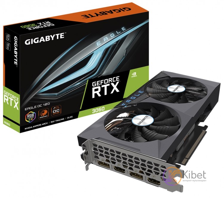 Видеокарта GeForce RTX 3060, Gigabyte, EAGLE OC Rev. 2.0 (Limited Hash Rate), 12