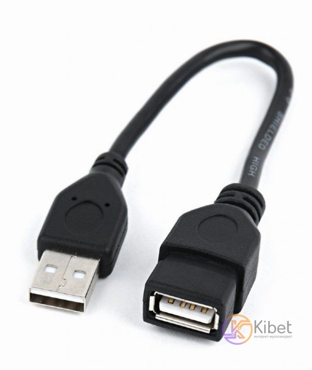 Кабель-удлинитель USB 15 см Cablexpert Black (CCP-USB2-AMAF-0.15M)