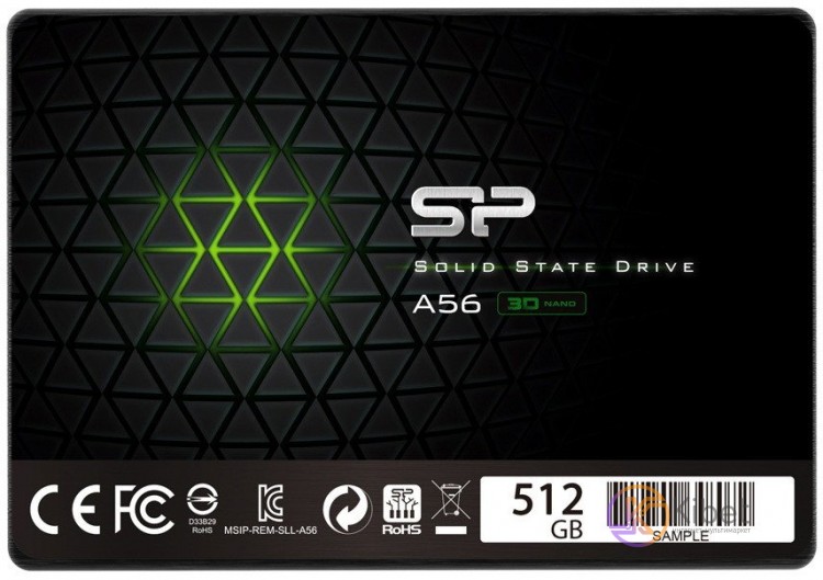 Твердотельный накопитель 512Gb, Silicon Power A56, SATA3, 2.5', 3D TLC, 560 500