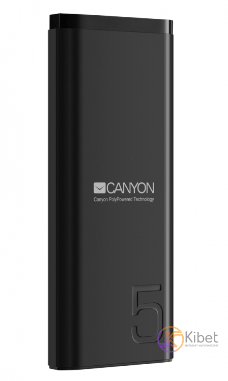 Универсальная мобильная батарея 5000 mAh, Canyon PB-53, Black, 1xUSB (5V 2.1A)