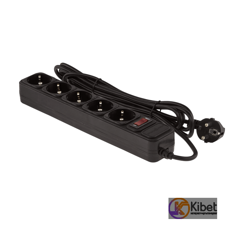 Фильтр сетевой 3.0 м LogicPower LP-X5, Black, 5 x евророзетки, провода 3х0,75 (д