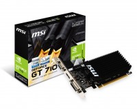 Видеокарта GeForce GT710, MSI, 1Gb GDDR3, 64-bit, VGA DVI HDMI, 954 1600MHz, Sil
