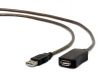 Активный кабель-удлинитель USB2.0 - 5.0м AM AF Cablexpert UAE-01-5M черный
