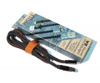 Кабель USB - microUSB, Black, 1 м, Voltex, алюминевые коннектора, Jeans, 2A
