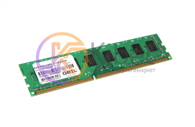 Модуль памяти 8Gb DDR3, 1333 MHz (PC3-10600), Geil, 9-9-9-24, 1.5V (GN38GB1333C9