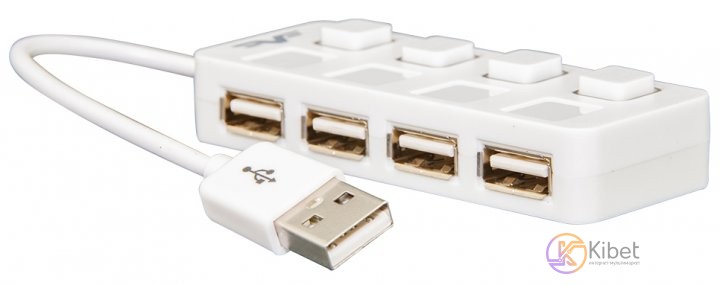 Концентратор USB 2.0 Frime FH-20011 White, 4 порта